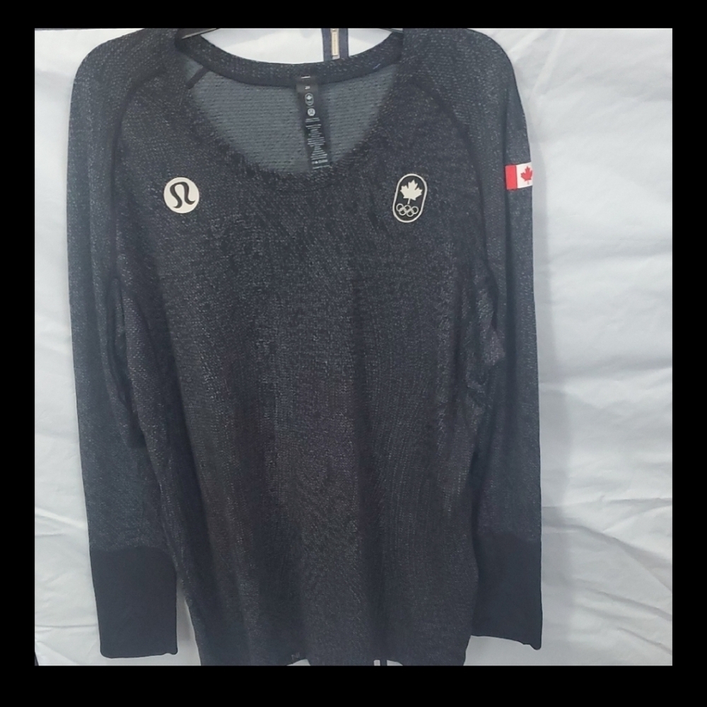 Lululemon Black Sparkly Swiftly Tech Long Sleeve Shirt Size 20